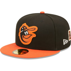 Baltimore Orioles 1983 World Series Champions Letterman 59FIFTY Fitted Hat Black/Orange