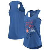 Chicago Cubs Touch Women's Americana Tri-Blend Racerback Tank Top Royal