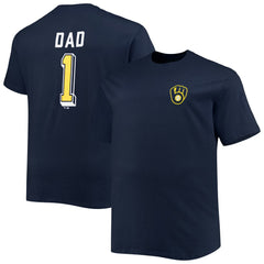 Milwaukee Brewers Big & Tall Father's Day #1 Dad T-Shirt Navy