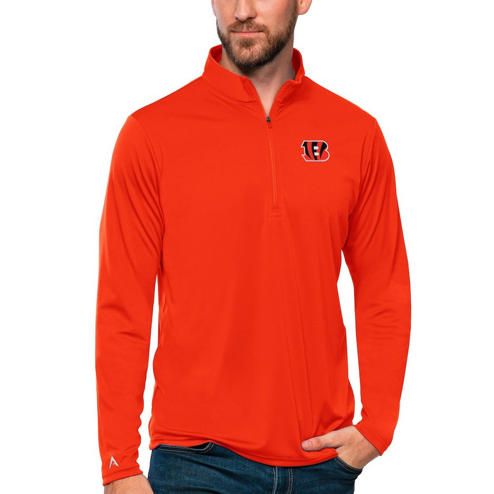 Cincinnati Bengals Antigua Tribute Quarter-Zip Lightweight Pullover Top - Orange discount