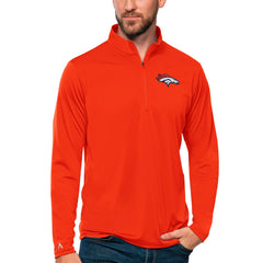 Denver Broncos Antigua Tribute Quarter-Zip Lightweight Pullover Top - Orange on sale
