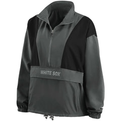 Chicago White Sox WEAR by Erin Andrews Women's Packable Half-Zip Jacket Charcoal