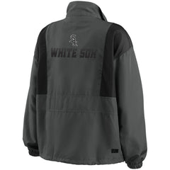 Chicago White Sox WEAR by Erin Andrews Women's Packable Half-Zip Jacket Charcoal