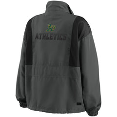 Athletics WEAR by Erin Andrews Women's Packable Half-Zip Jacket Charcoal
