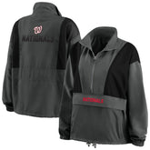 Washington Nationals WEAR by Erin Andrews Women's Packable Half-Zip Jacket Charcoal