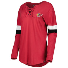 Arizona Cardinals New Era Women's Athletic Varsity Lace-Up Lightweight Long Sleeve T-Shirt - Cardinal for sale