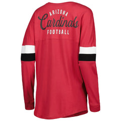 Arizona Cardinals New Era Women's Athletic Varsity Lace-Up Lightweight Long Sleeve T-Shirt - Cardinal for sale