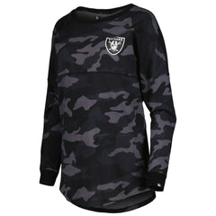 Las Vegas Raiders New Era Women's Camo Long Sleeve T-Shirt - Black discount