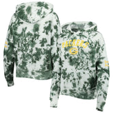 Green Bay Packers New Era Women's Cloud Dye Fleece Pullover Hoodie - Green for sale