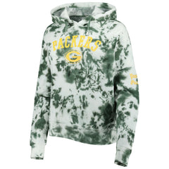 Green Bay Packers New Era Women's Cloud Dye Fleece Pullover Hoodie - Green for sale