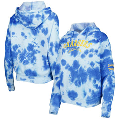 Los Angeles Chargers New Era Women's Cloud Dye Fleece Pullover Hoodie - Powder Blue sale