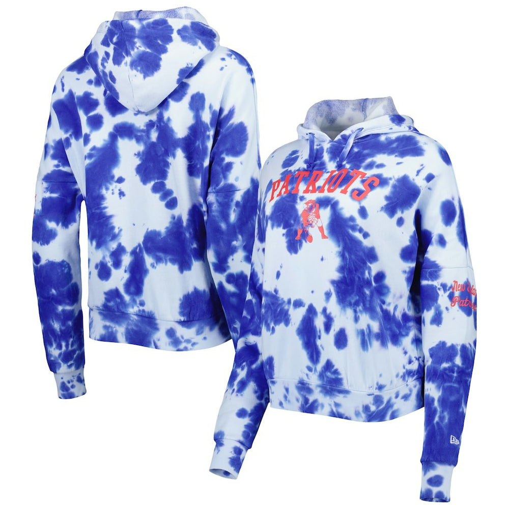 New England Patriots New Era Women's Cloud Dye Fleece Pullover Hoodie - Royal for sale