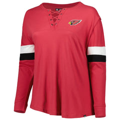 Arizona Cardinals New Era Women's Plus Size Athletic Varsity Lace-Up V-Neck Long Sleeve T-Shirt - Cardinal discount