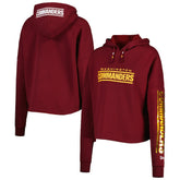 Washington Commanders New Era Women's Foil Sleeve Pullover Hoodie - Burgundy outlet