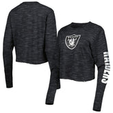 Las Vegas Raiders New Era Women's Crop Long Sleeve T-Shirt - Black on sale