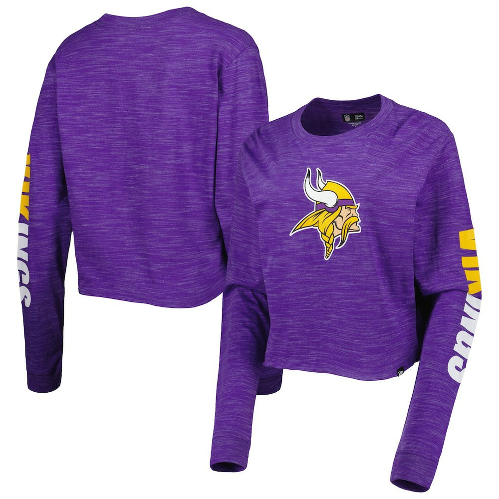 Minnesota Vikings New Era Women's Crop Long Sleeve T-Shirt - Purple cheap