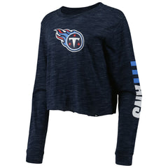 Tennessee Titans New Era Women's Crop Long Sleeve T-Shirt - Navy cheap
