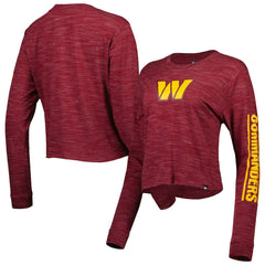 Washington Commanders New Era Women's Crop Long Sleeve T-Shirt - Burgundy sale