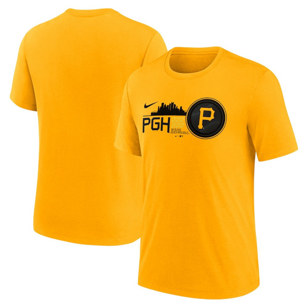 Pittsburgh Pirates City Connect Tri-Blend T-Shirt Gold