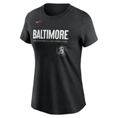Baltimore Orioles Women's City Connect Wordmark T-Shirt Black