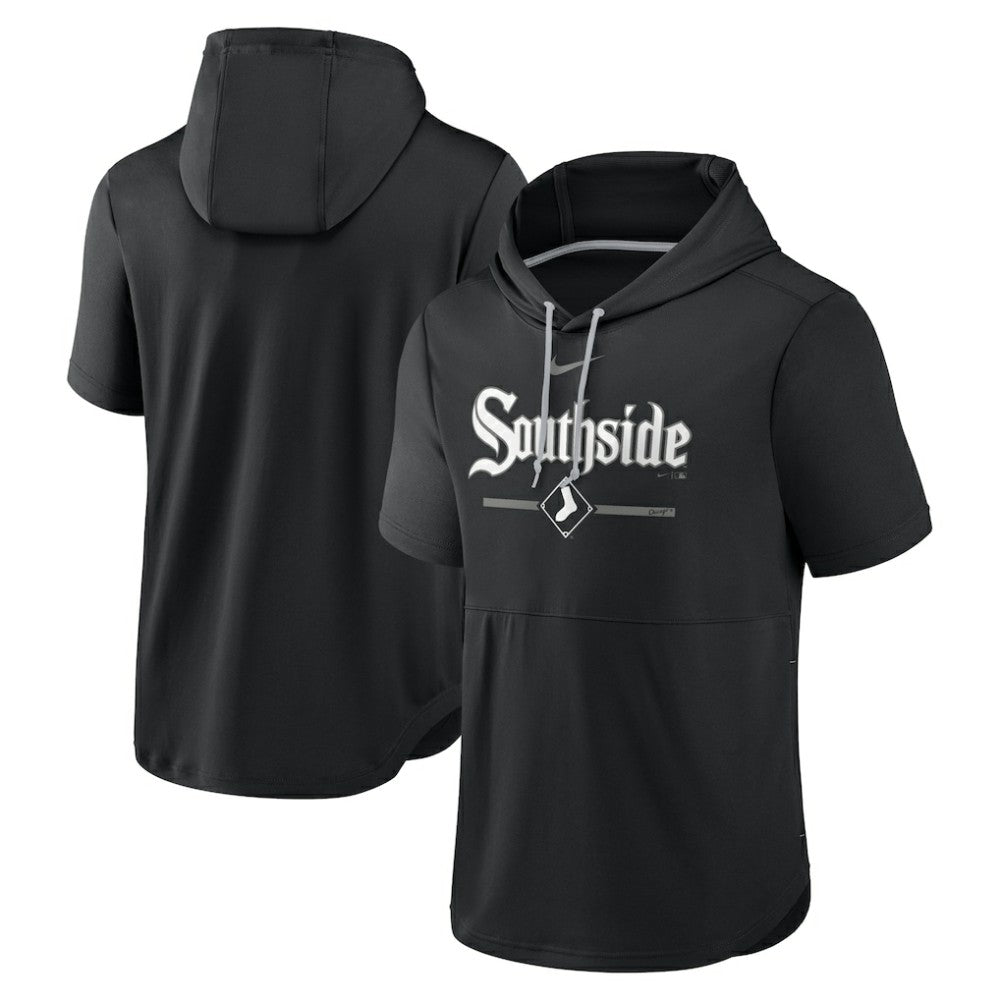 Chicago White Sox City Connect Short Sleeve Pullover Hoodie Black