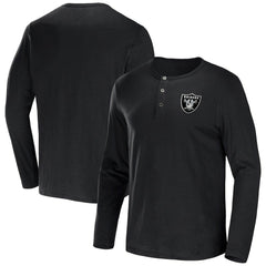 Las Vegas Raiders NFL x Darius Rucker Collection Slub Jersey Henley Long Sleeve T-Shirt - Black online