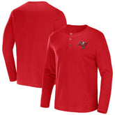 Tampa Bay Buccaneers NFL x Darius Rucker Collection Slub Jersey Henley Long Sleeve T-Shirt - Red sale