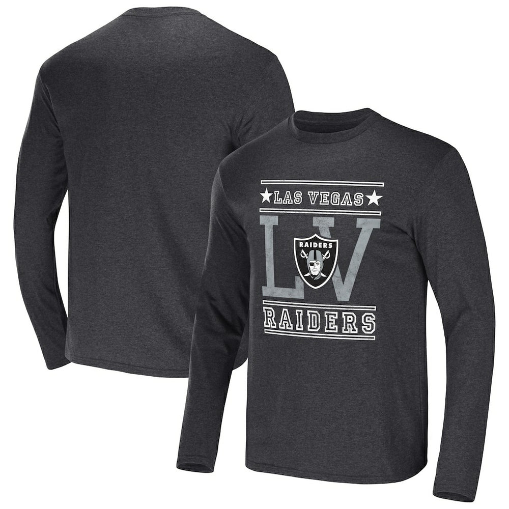 Las Vegas Raiders NFL x Darius Rucker Collection Long Sleeve T-Shirt - Heathered Charcoal sale