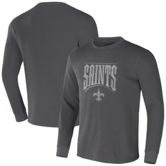 New Orleans Saints NFL x Darius Rucker Collection Long Sleeve Thermal T-Shirt - Charcoal online
