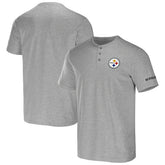 Pittsburgh Steelers NFL x Darius Rucker Collection Henley T-Shirt - Heather Gray sale