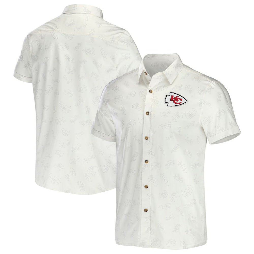 Kansas City Chiefs NFL x Darius Rucker Collection Woven Button-Up T-Shirt - White discount