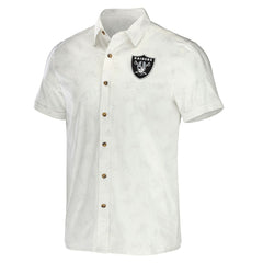 Las Vegas Raiders NFL x Darius Rucker Collection Woven Button-Up T-Shirt - White online