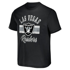 Las Vegas Raiders NFL x Darius Rucker Collection Stripe T-Shirt - Black discount