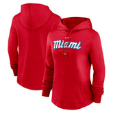 Miami Marlins Women's City Connect Pregame Performance Pullover Hoodie Red