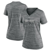 Chicago White Sox Women's City Connect Velocity Practice Performance V-Neck T-Shirt Gray