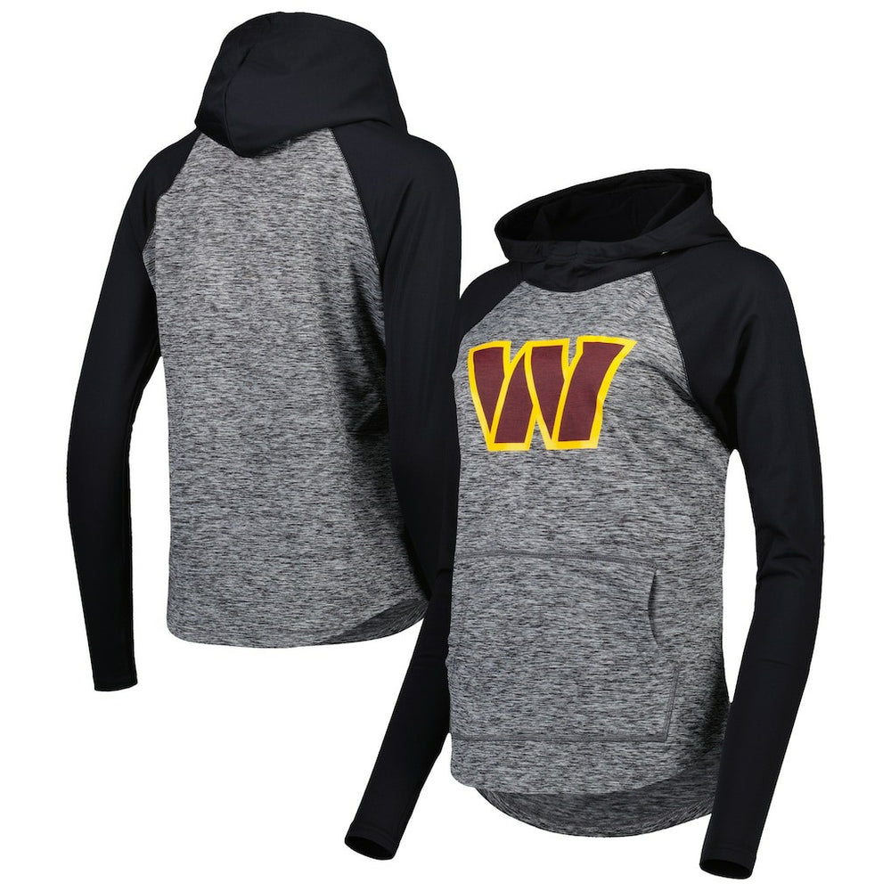 Washington Commanders G-III 4Her by Carl Banks Women's Championship Ring Raglan Pullover Hoodie - Heathered Gray/Black outlet