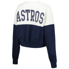 Houston Astros Women's Take Two Bonita Pullover Sweatshirt White/Navy
