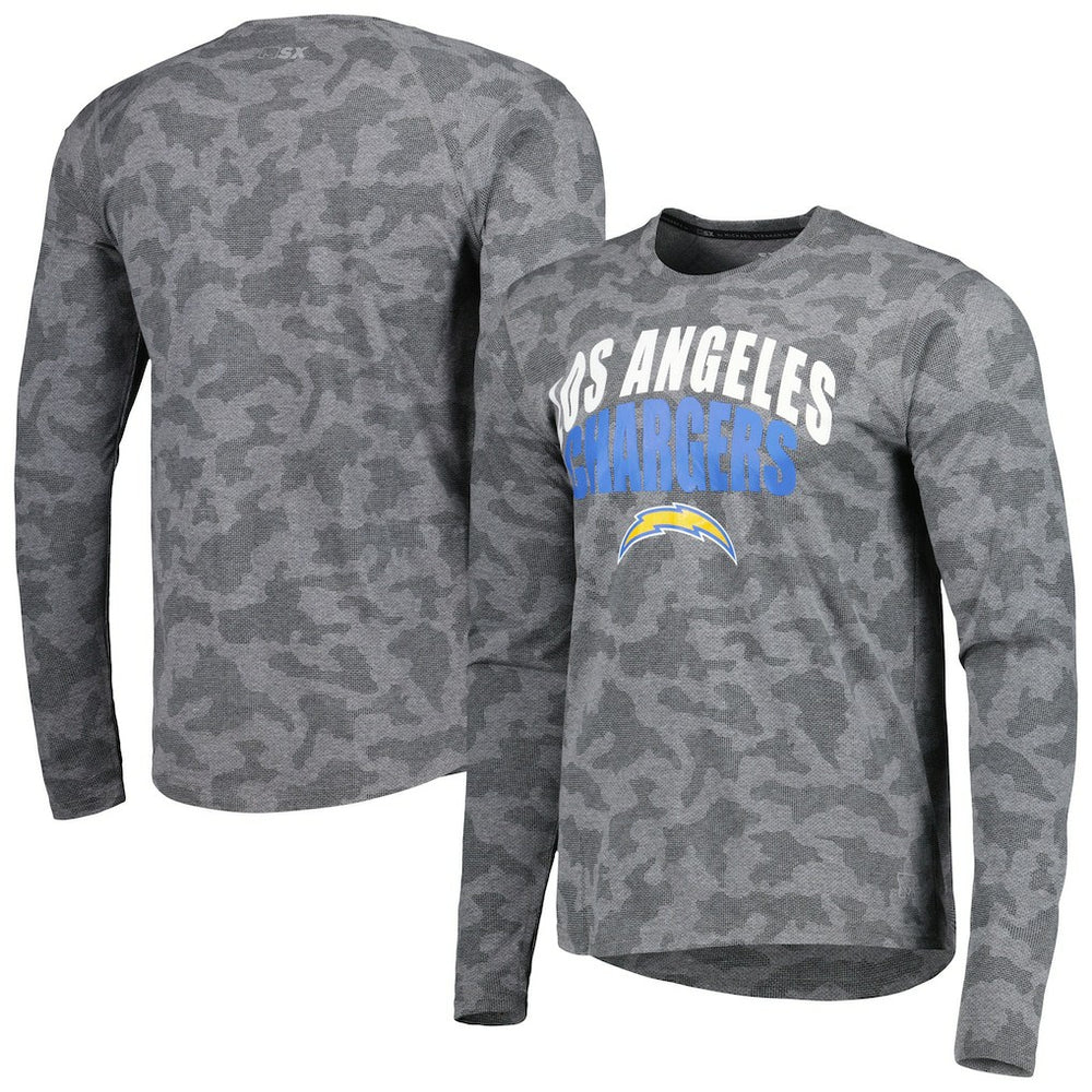 Los Angeles Chargers MSX by Michael Strahan Performance Camo Long Sleeve T-Shirt - Black discount