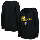 Los Angeles Rams Cuce Women's Sequin Logo V-Neck Pullover Sweatshirt - Black online