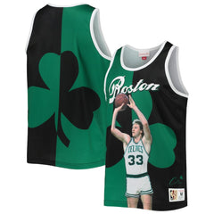 Larry Bird Boston Celtics Sublimated Player Tank Top - Kelly Green/Black on sale
