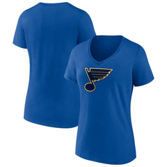 St. Louis Blues Fanatics Women's Primary Logo Team V-Neck T-Shirt - Royal T-shirts