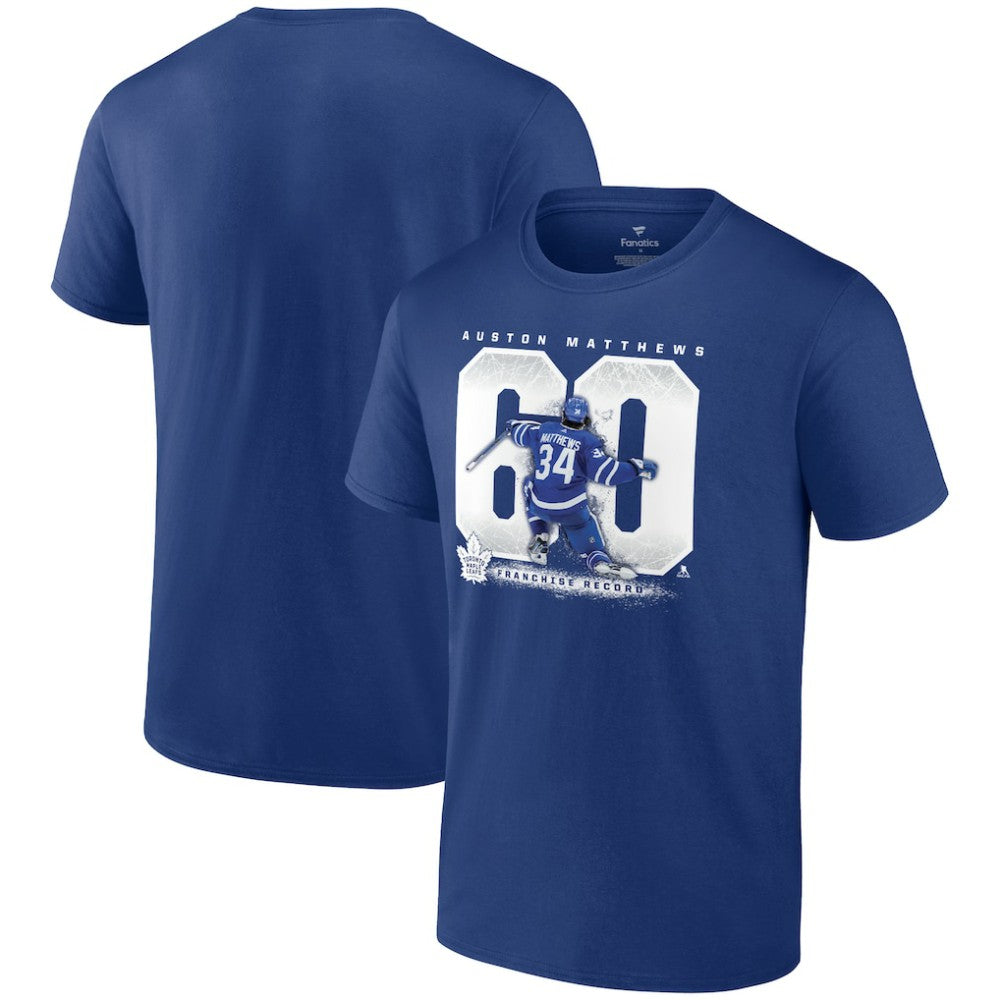 Auston Matthews Toronto Maple Leafs Fanatics Big & Tall Goal Record T-Shirt - Blue T-shirts