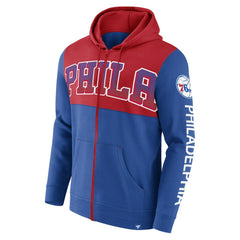 Philadelphia 76ers Skyhook Colorblock Full-Zip Hoodie - Royal/Red for sale