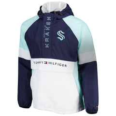 Seattle Kraken Tommy Hilfiger Raglan Half-Zip Jacket - Deep Sea Blue/White Jackets