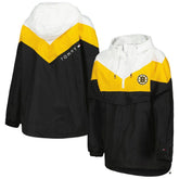 Boston Bruins Tommy Hilfiger Women's Staci Half-Zip Windbreaker Jacket - Black/Gold Jackets
