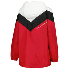 Chicago Blackhawks Tommy Hilfiger Women's Staci Half-Zip Windbreaker Jacket - Black/Red Jackets