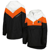 Philadelphia Flyers Tommy Hilfiger Women's Staci Half-Zip Windbreaker Jacket - Orange/Black Jackets