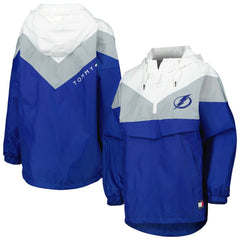Tampa Bay Lightning Tommy Hilfiger Women's Staci Half-Zip Windbreaker Jacket - Blue/Silver Jackets