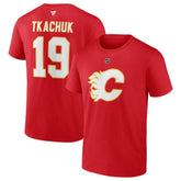 Matthew Tkachuk Calgary Flames Fanatics Authentic Stack Name & Number T-Shirt - Red T-shirts