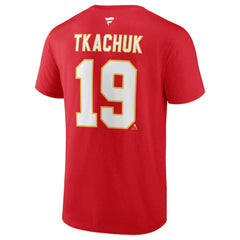 Matthew Tkachuk Calgary Flames Fanatics Authentic Stack Name & Number T-Shirt - Red T-shirts